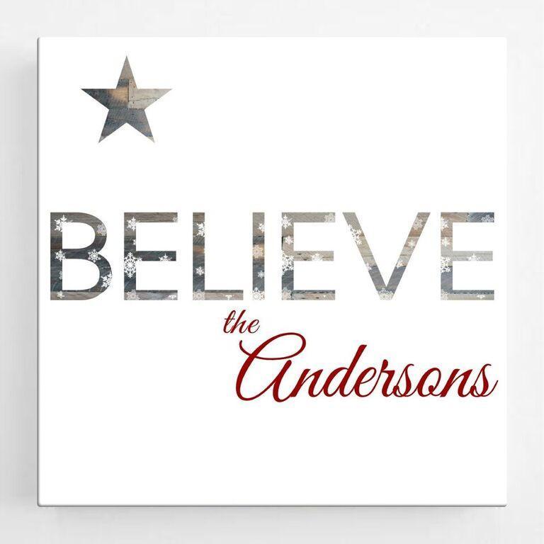 Christmas Canvas Sign - Believe