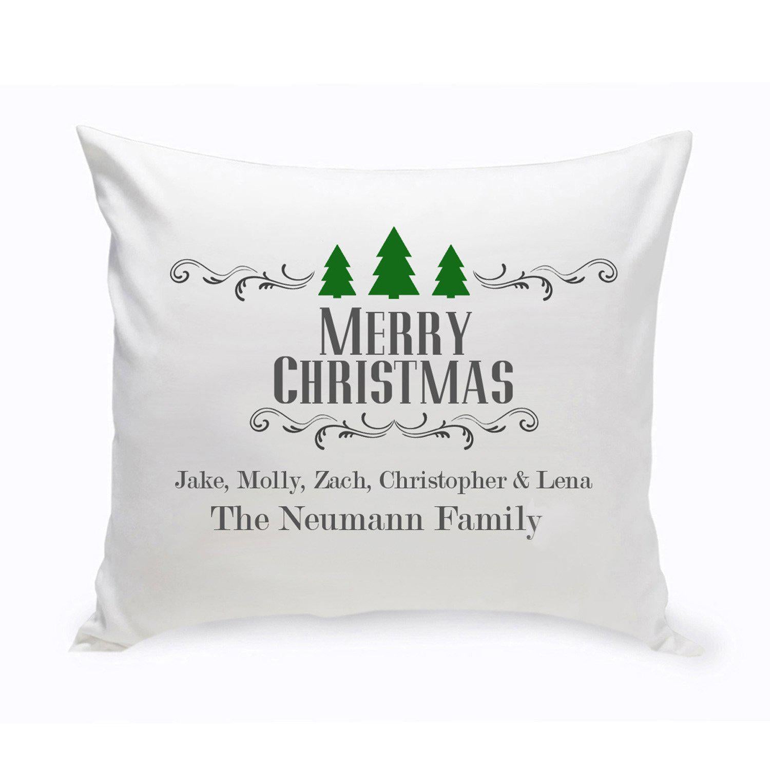Christmas Trees Family Throw Pillow