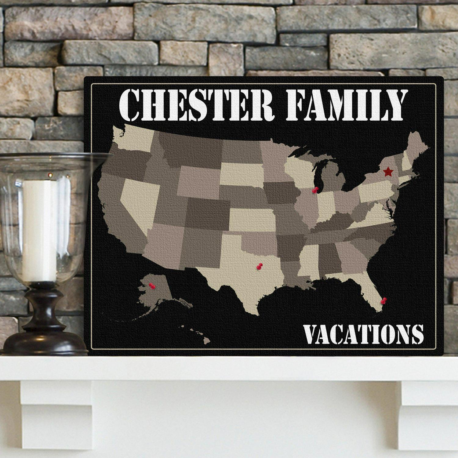 Family Signs - Travel Map - Canvas Sign