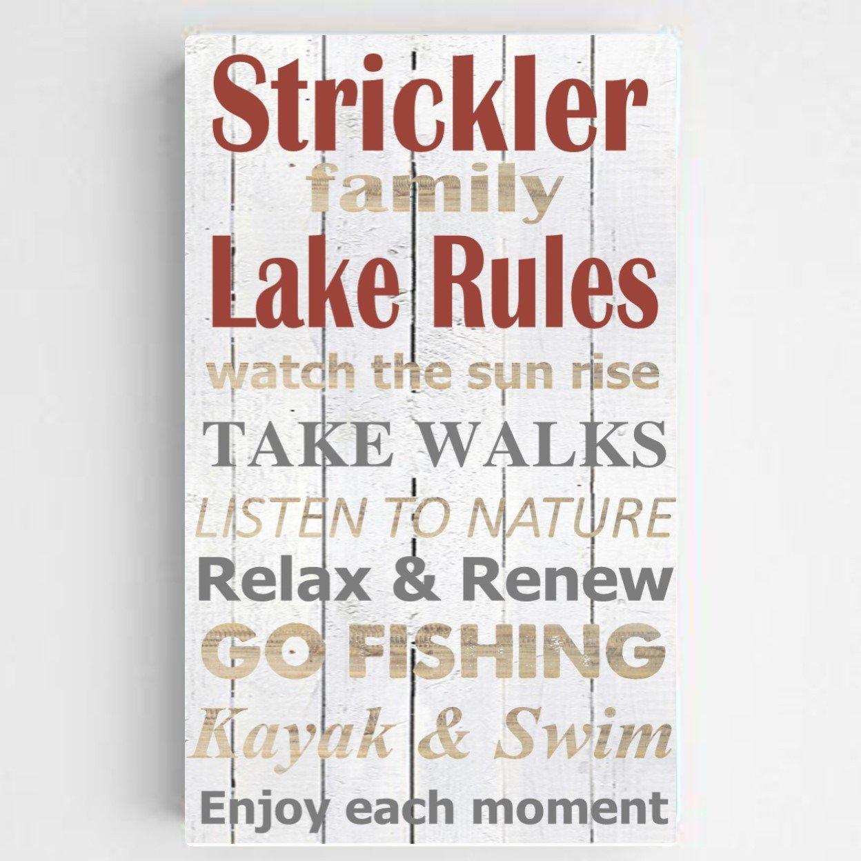 Lake House Rules Canvas
