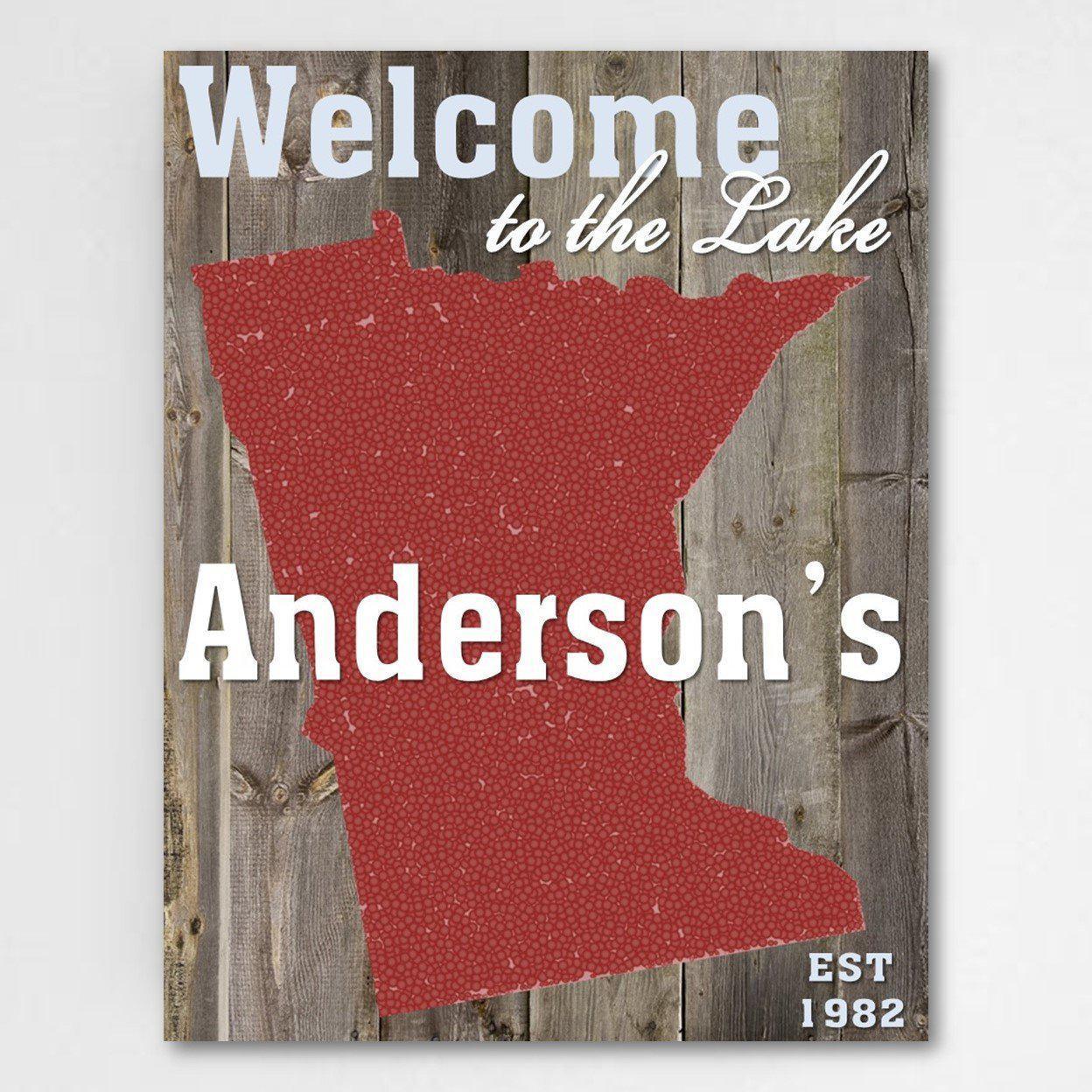 Lake House Signs Home State Canvas