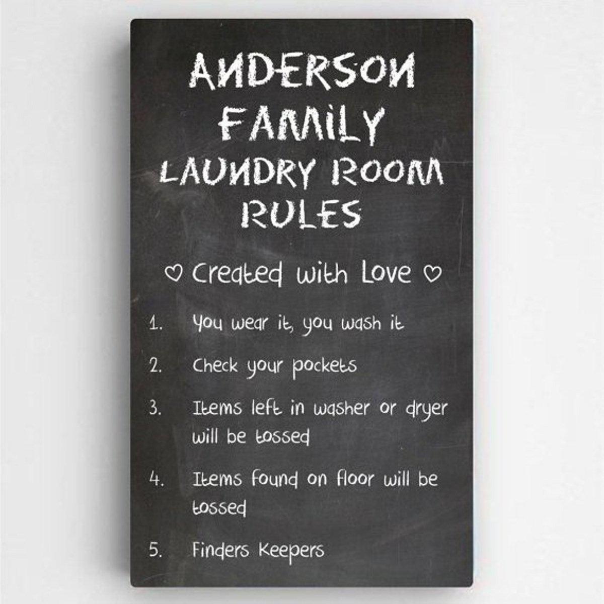 Laundry Room Rules Canvas