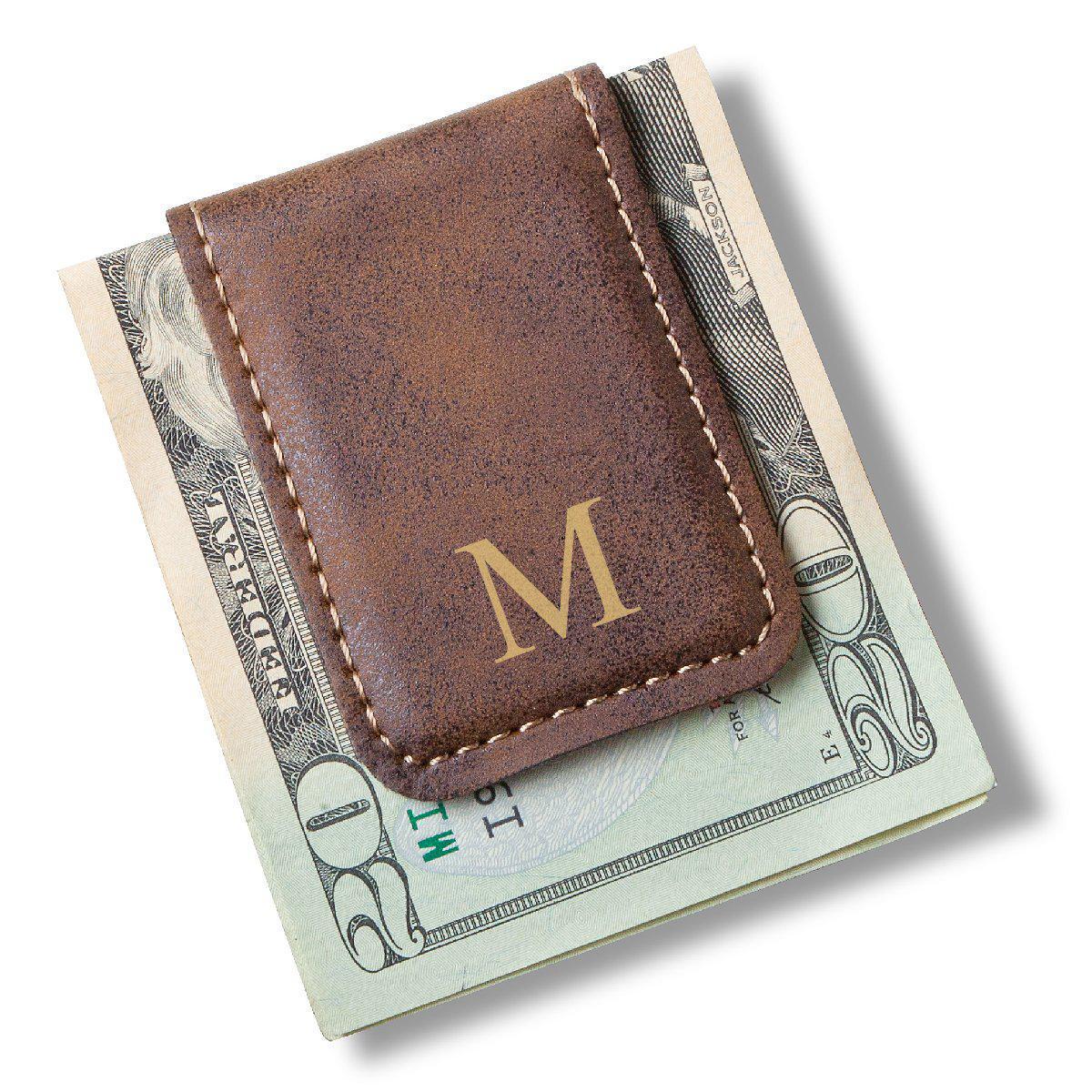 Men's Magnetic Money Clip - Single Initial
