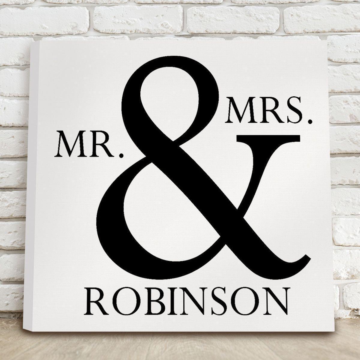 Mr and Mrs Canvas Print Sign