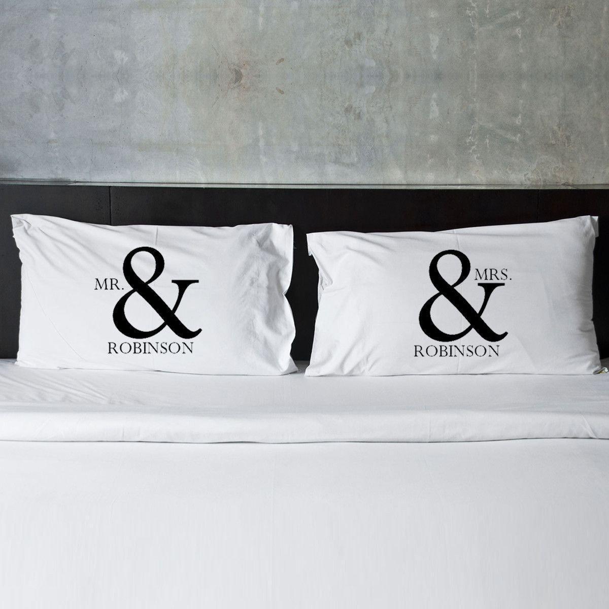 Mr and Mrs Couples Pillow Case Set