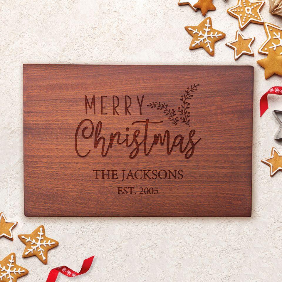 Personalized 10x15 Holiday Mahogany Cutting Boards