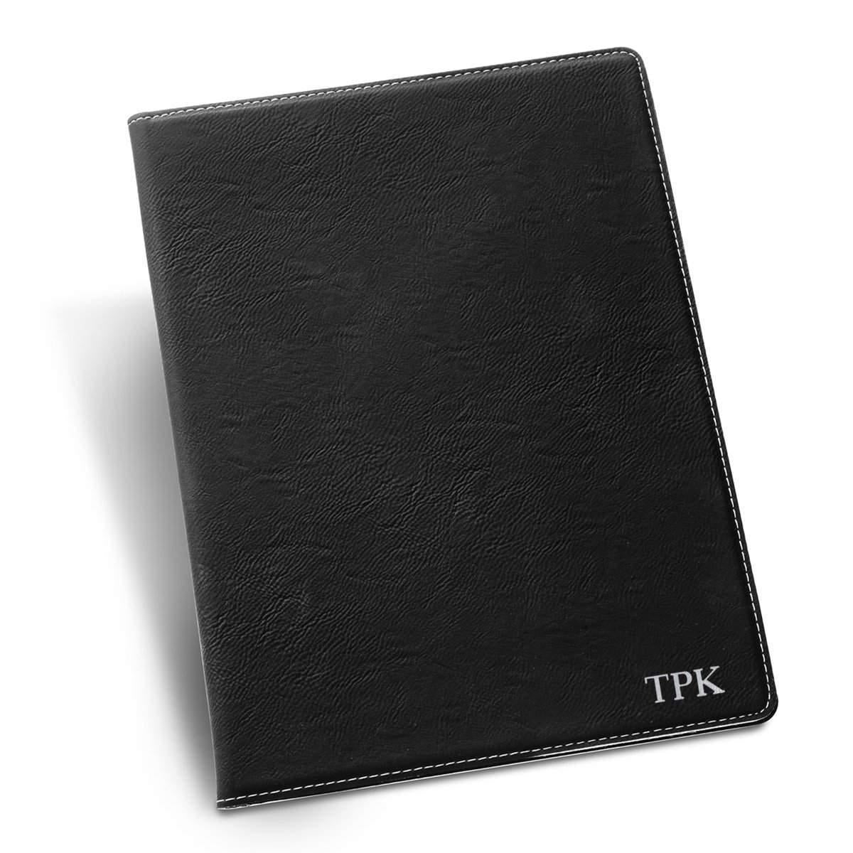Personalized Black Portfolio with Notepad