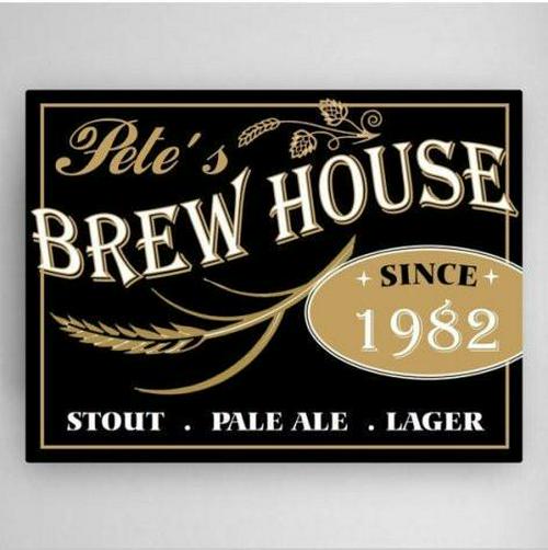 Personalized Brew House Canvas Sign