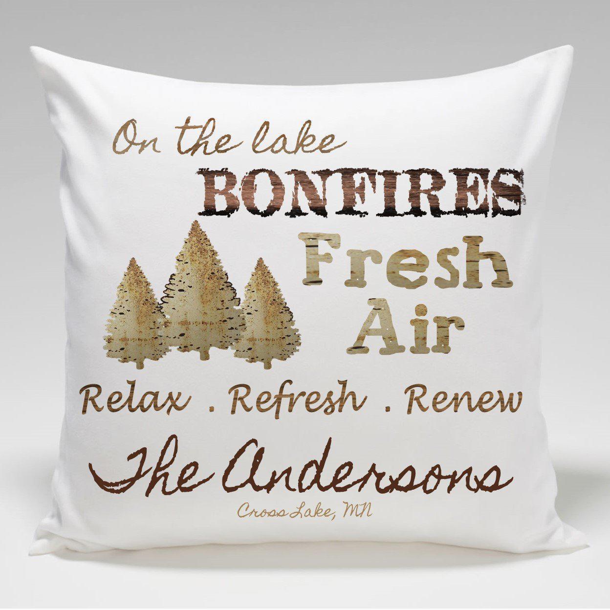 Personalized Cabin Throw Pillow