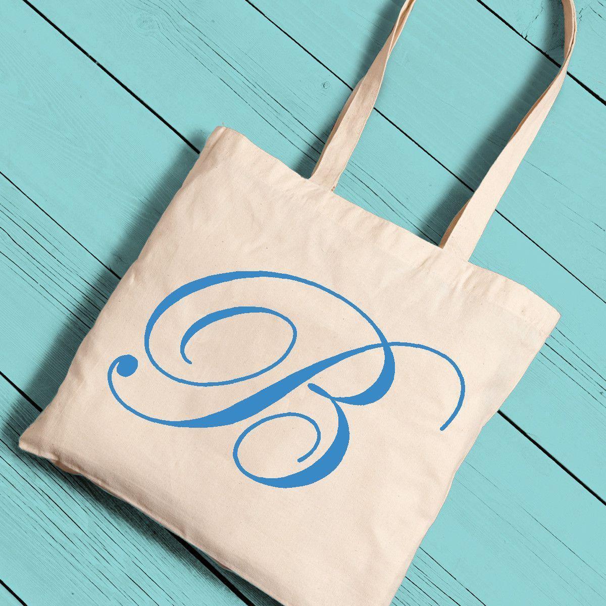 Personalized Canvas Initial Tote