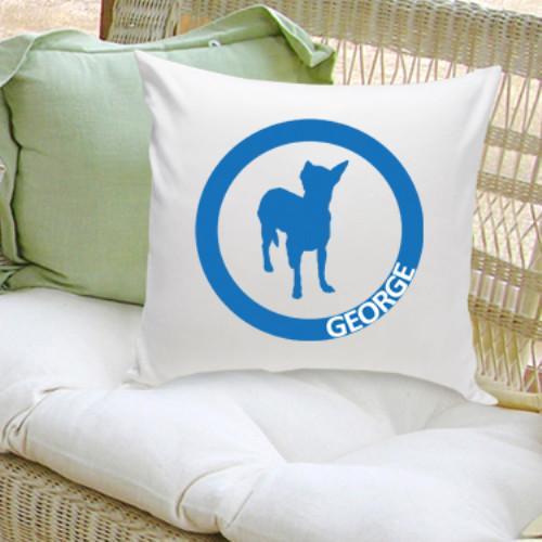 Personalized Color Dog Silhouette Throw Pillow