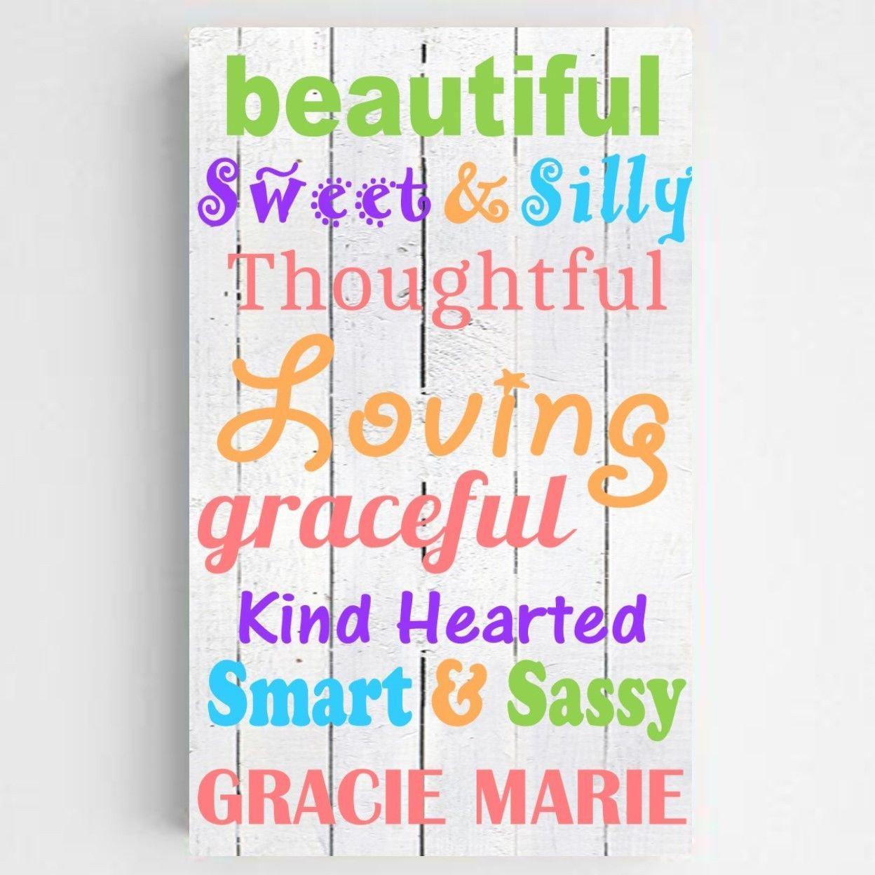 Personalized Colorful Kids Canvas Sign