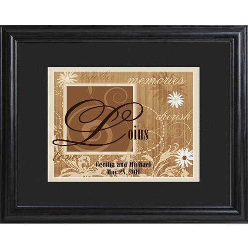 Personalized Couples Name Sign - Framed - Brown