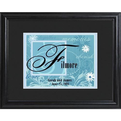 Personalized Couples Name Sign - Framed - Blue