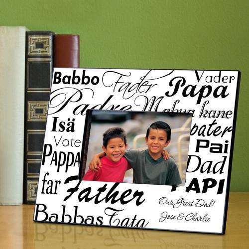 Personalized Dad in Translation Frame - Black/White