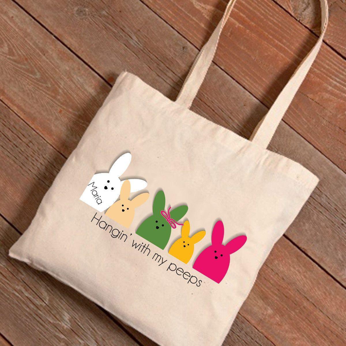 Personalized Easter Canvas Bag - Bunnies