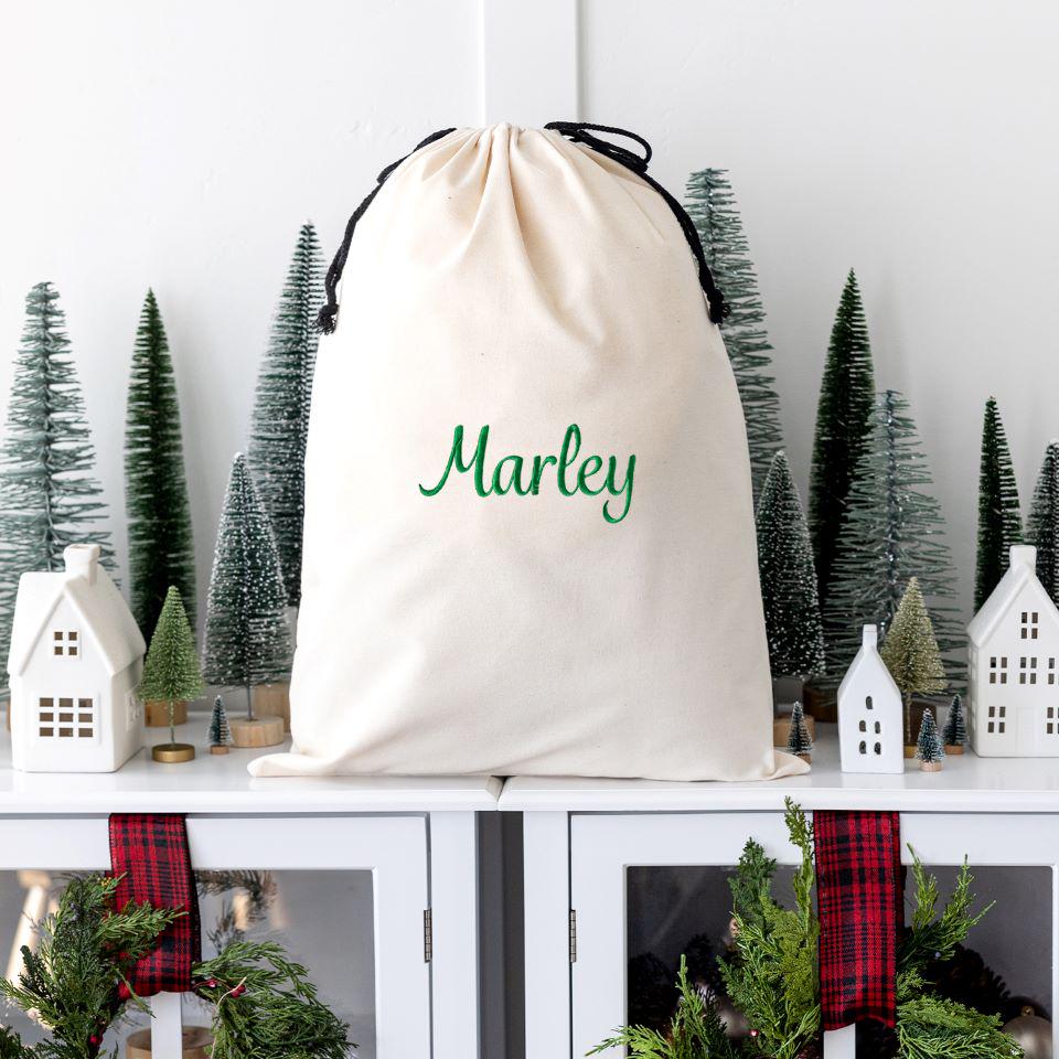 Personalized Embroidered Santa Bags