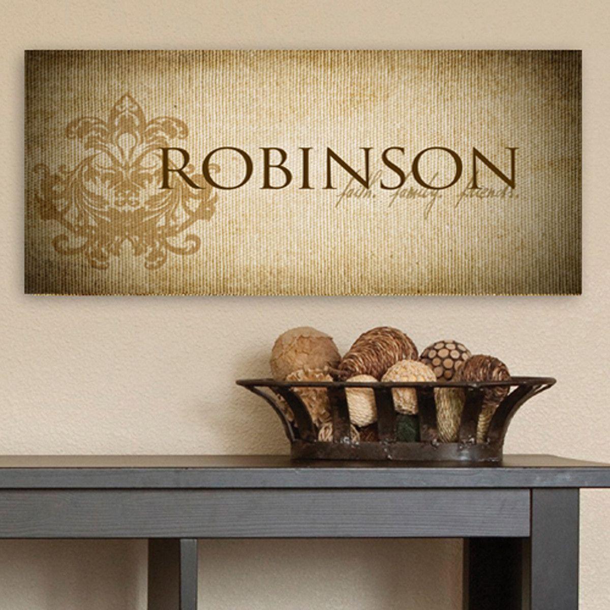 Personalized Faith and Family Canvas Sign