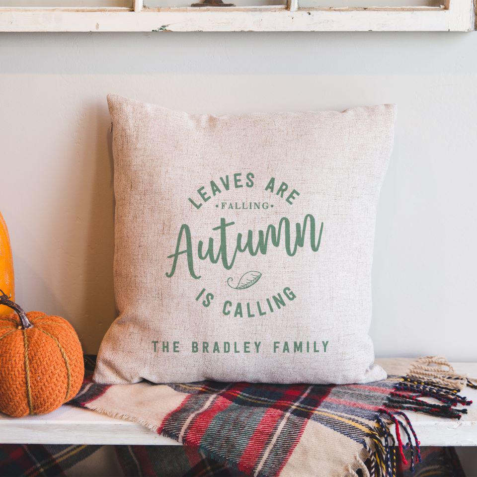 Personalized Fall Throw Pillows (Insert Included)