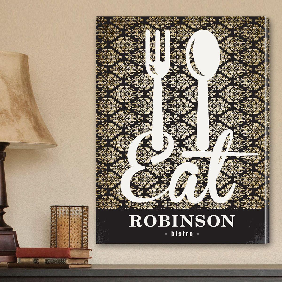 Personalized Family Bistro Canvas Sign