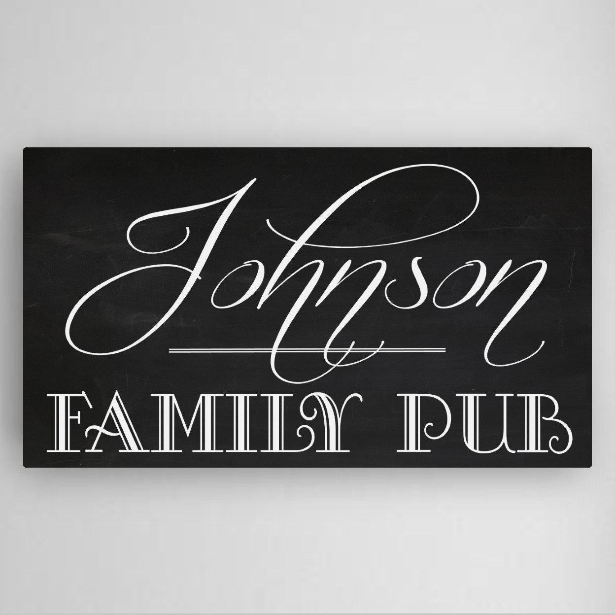 Personalized Family Pub Canvas