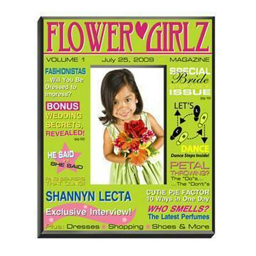 Personalized Flower Girl Magazine Frame - Green