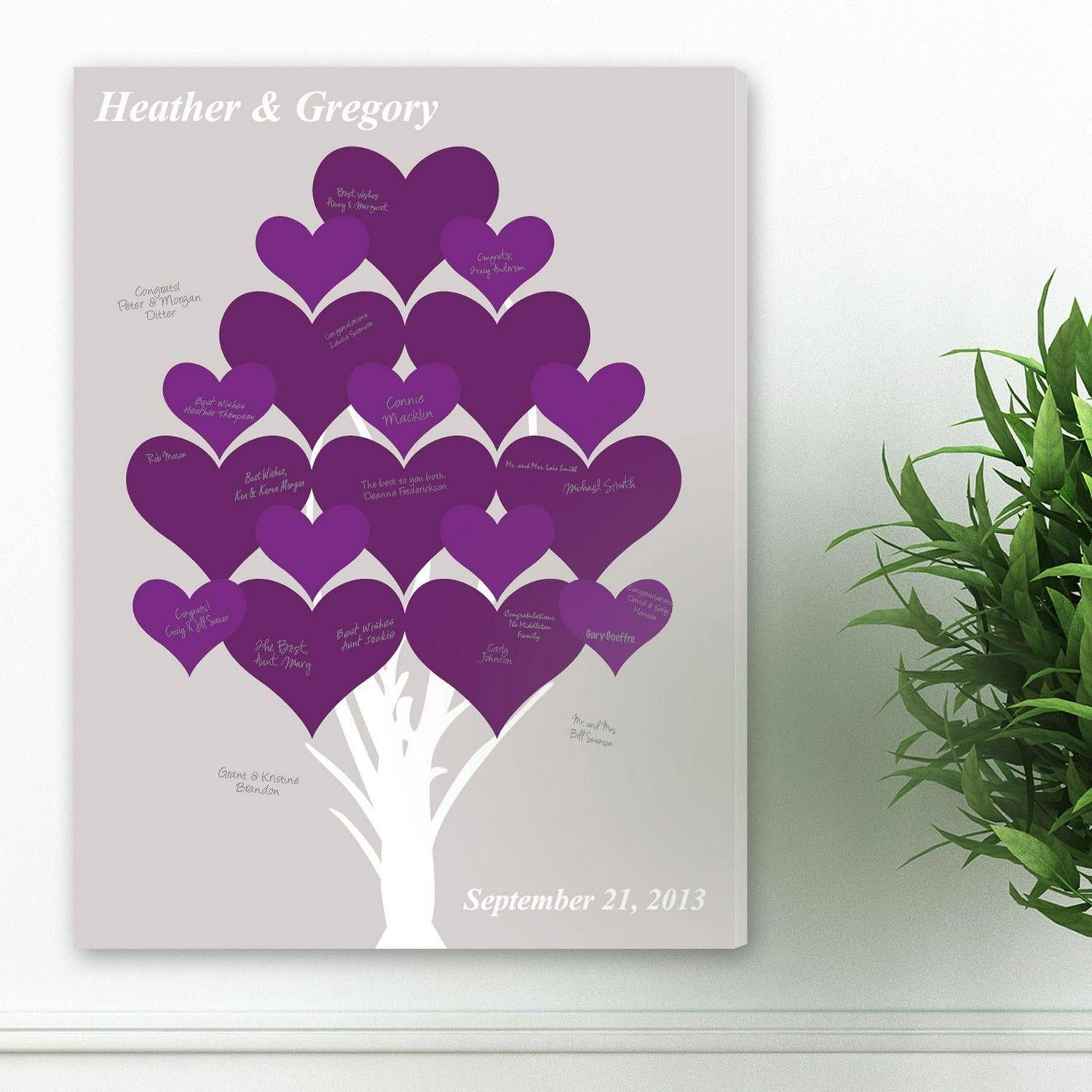 Personalized Guestbook Canvas - Branches of Love