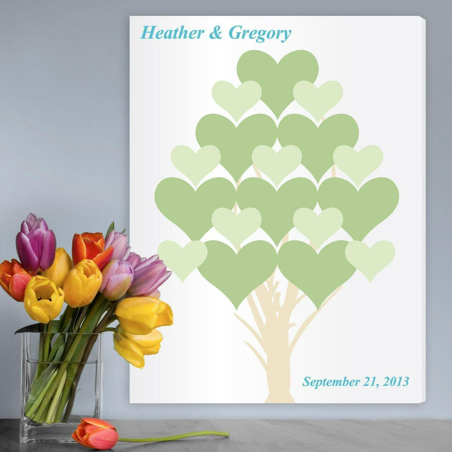 Personalized Guestbook Canvas - Flourishing Hearts