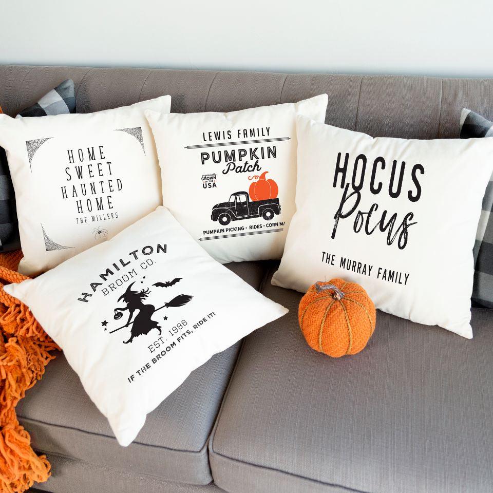 Personalized Haunted Home Throw Pillows (Insert Included)