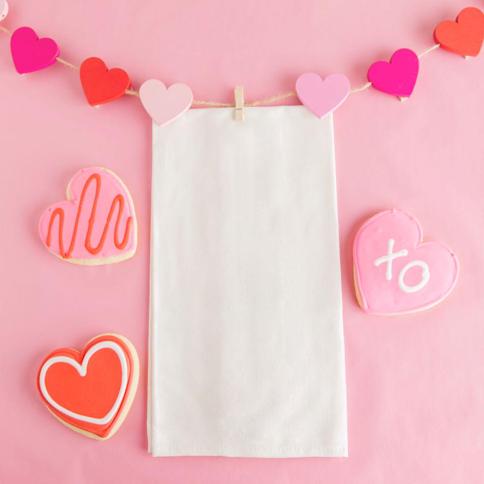 Personalized Hearts Day Tea Towels
