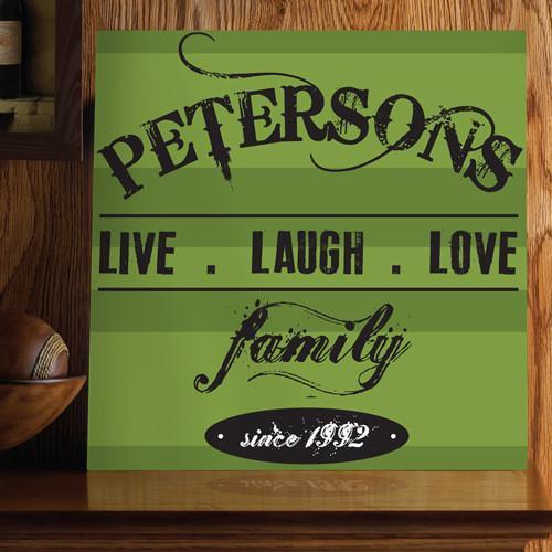 Personalized Live.Laugh.Love Canvas Sign - Cream and Green Designs