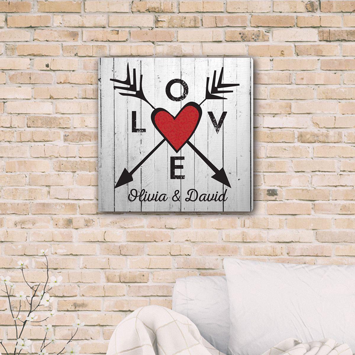 Personalized Love Arrows Canvas Print