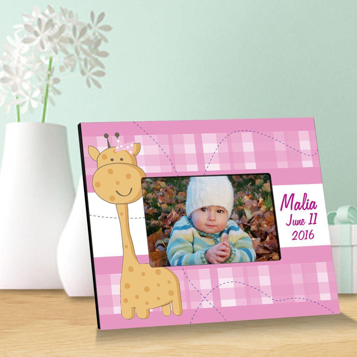 Personalized Pink Baby Giraffe Children Picture Frames