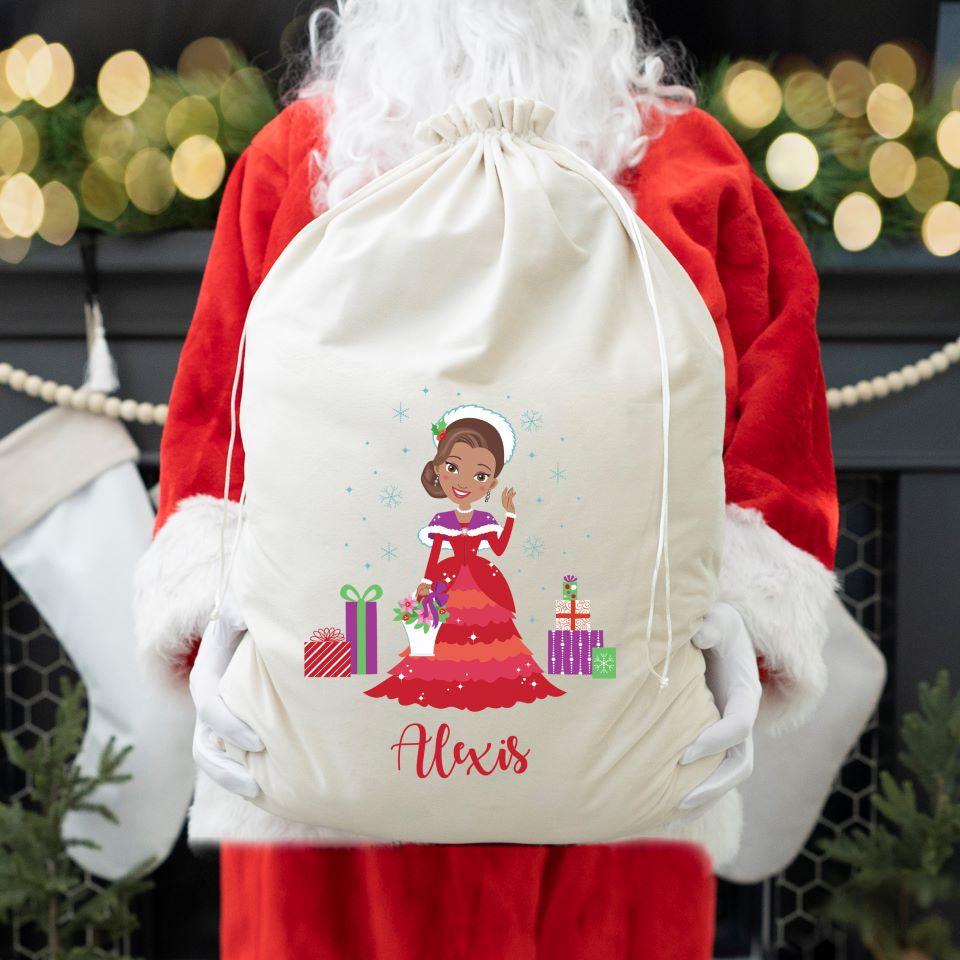 Personalized Princess Santa Bags