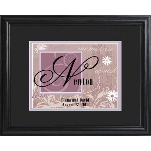 Personalized Purple Couple's Name Framed Print