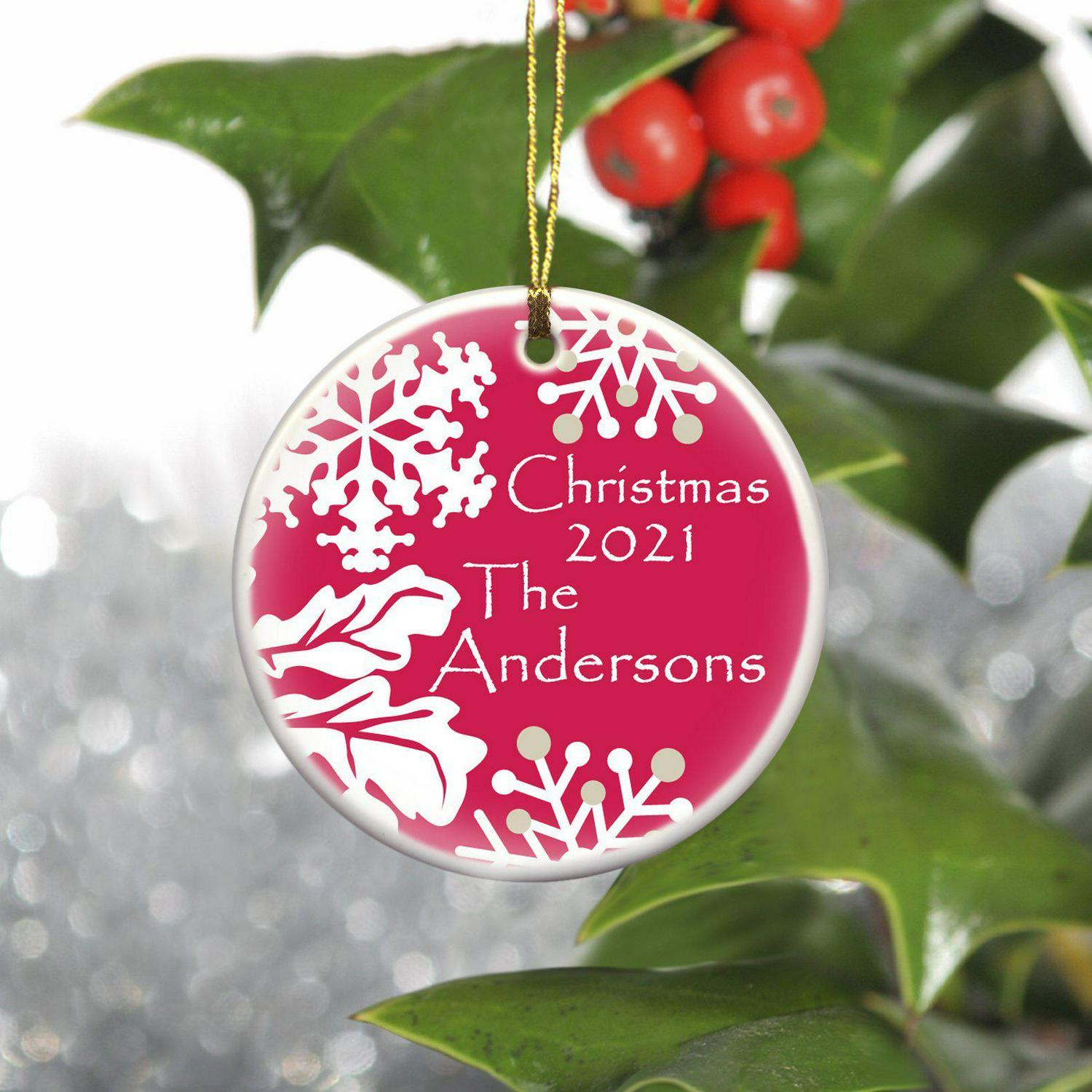 Personalized Simply Natural Ceramic Ornament