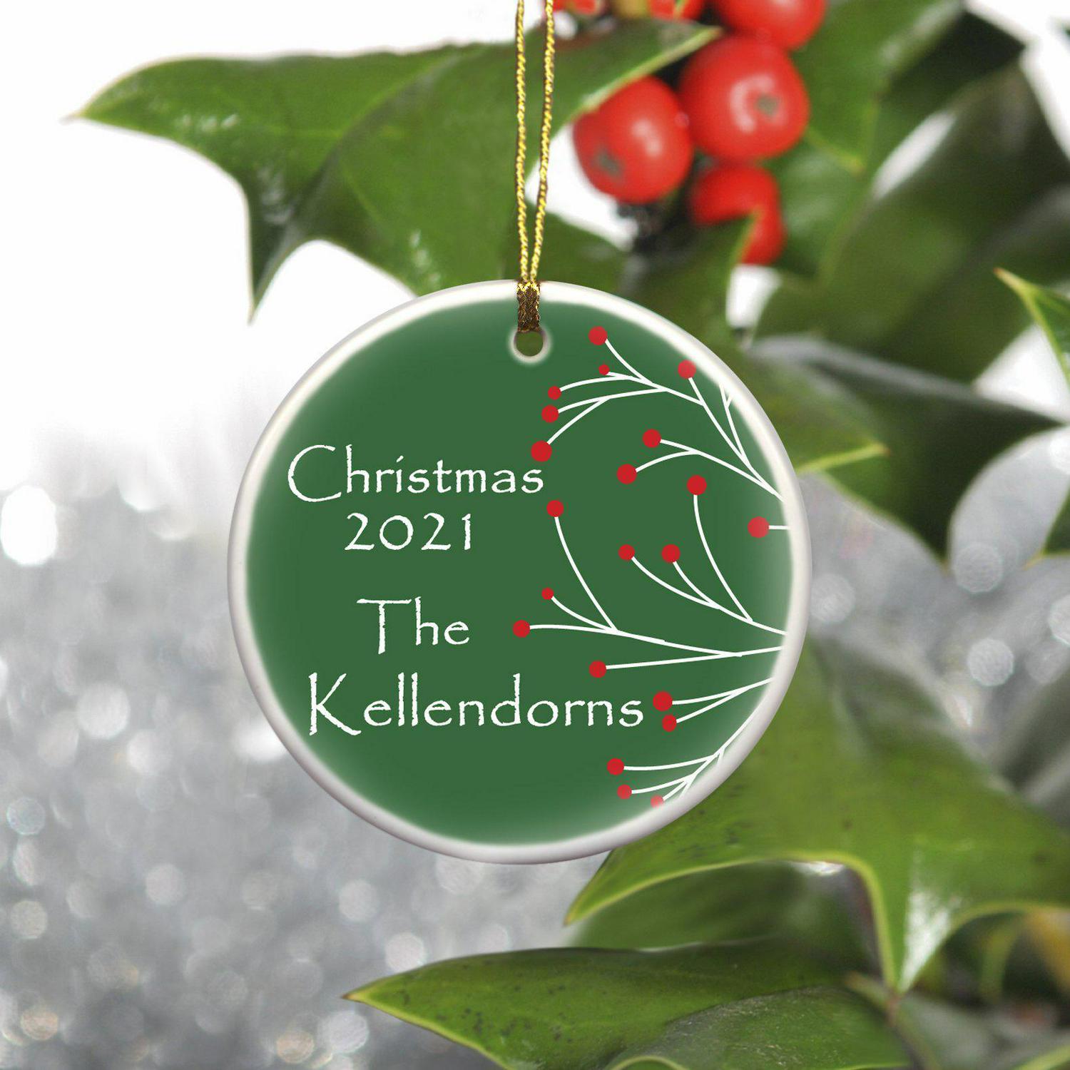 Personalized Simply Natural Ceramic Ornament