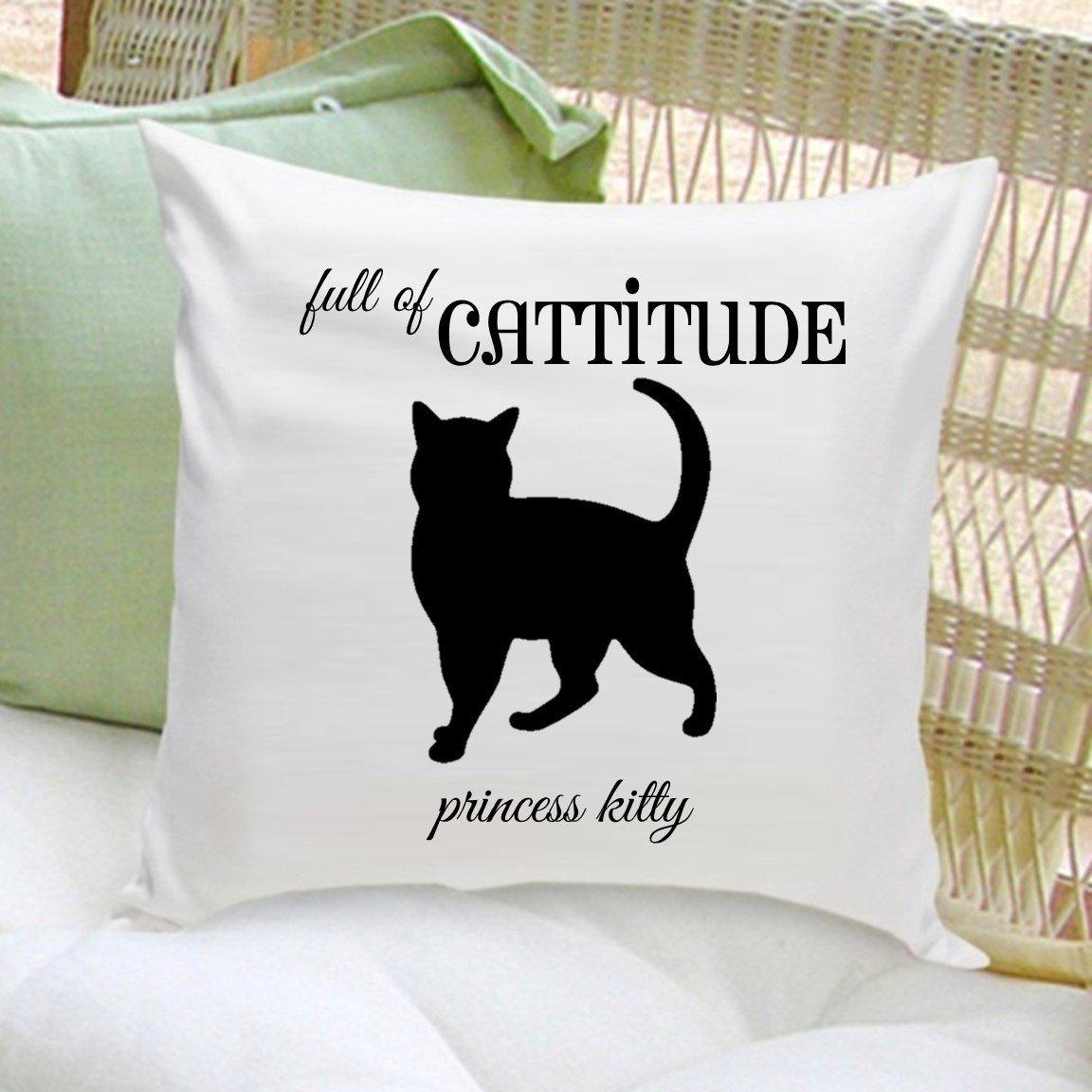 Personalized Throw Pillow - Cat Silhouette - Gifts for Cat Lovers