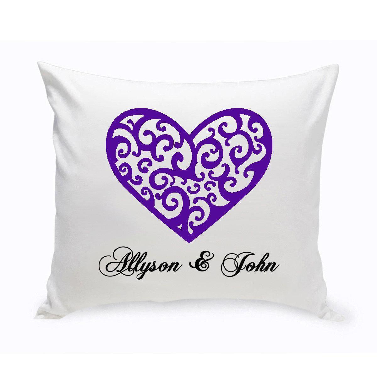 Personalized Throw Pillows - Personalized Couples Unity Vintage Heart