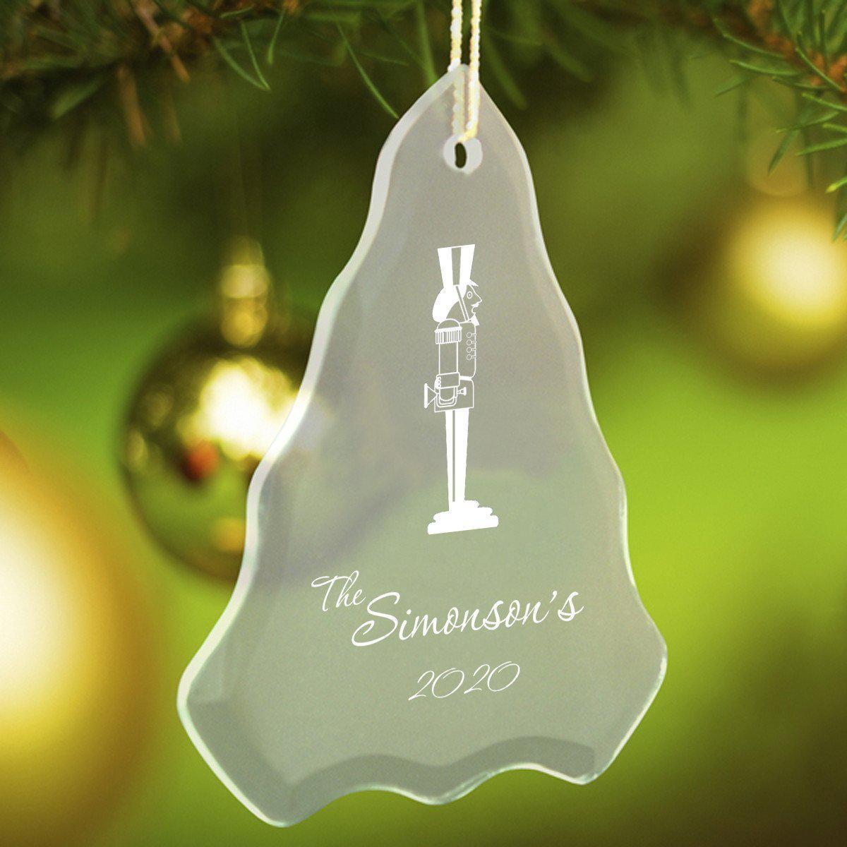 Personalized Tree Shaped Glass Ornaments - Christmas Ornaments