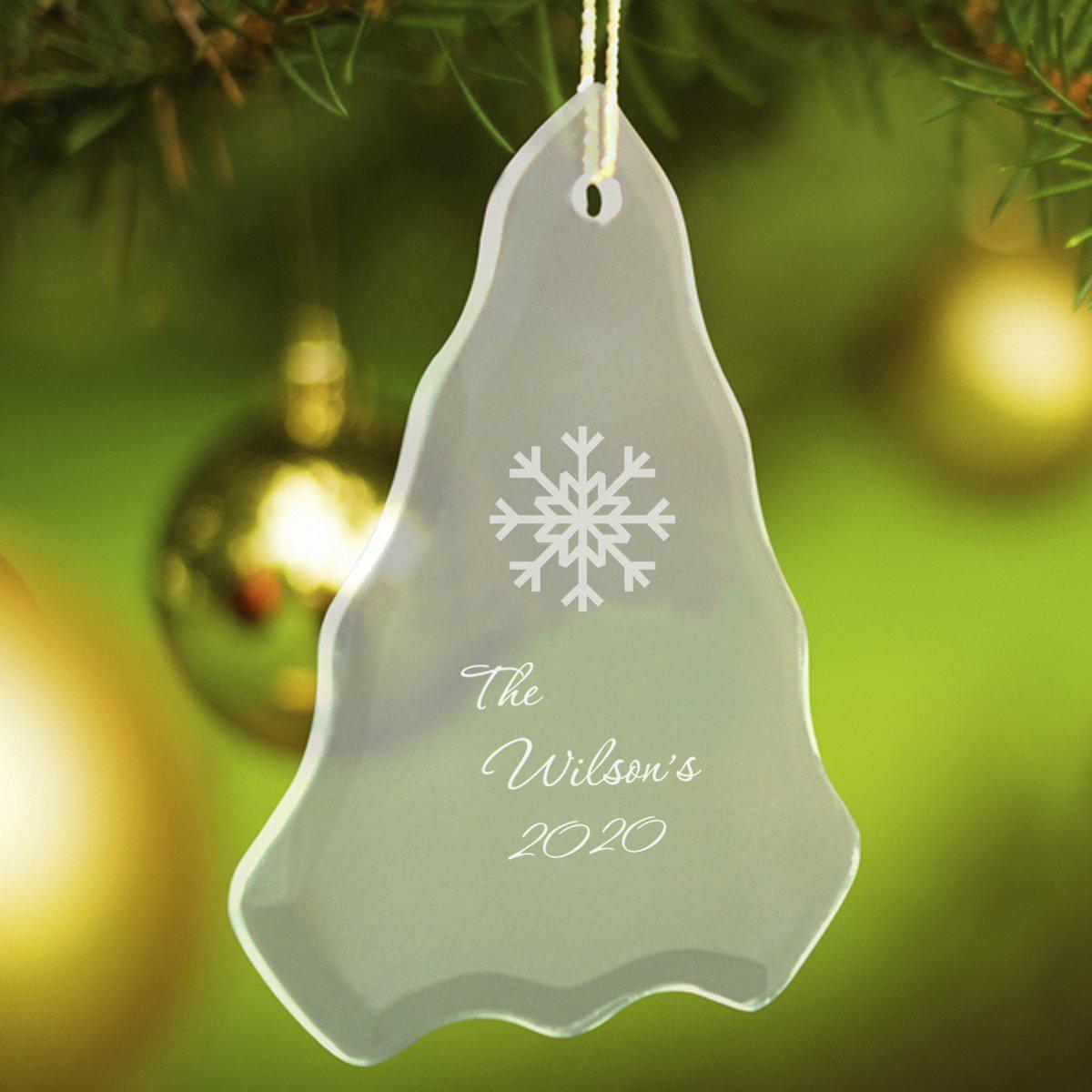 Personalized Tree Shaped Glass Ornaments - Christmas Ornaments