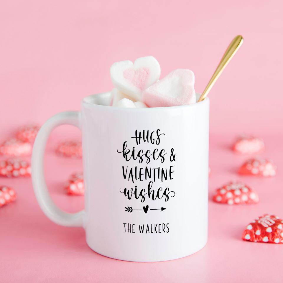 Personalized Valentines Day Mugs - Calligraphy Designs