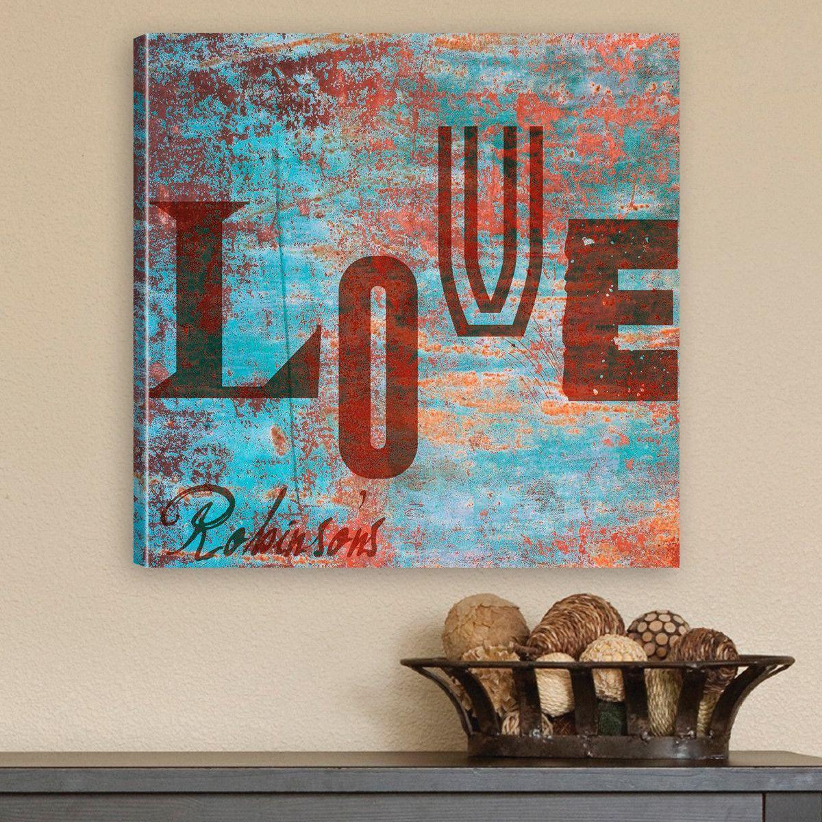 Personalized Watercolor Love Canvas Sign
