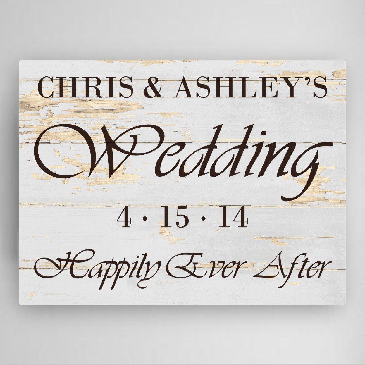 Personalized Wedding Reception Canvas Sign