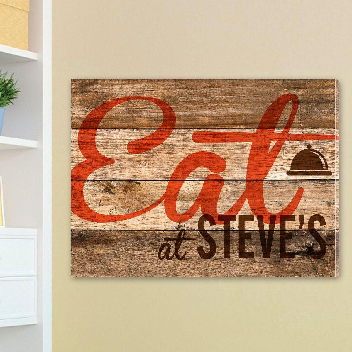 Reclaimed Wood Kitchen Family Canvas Sign