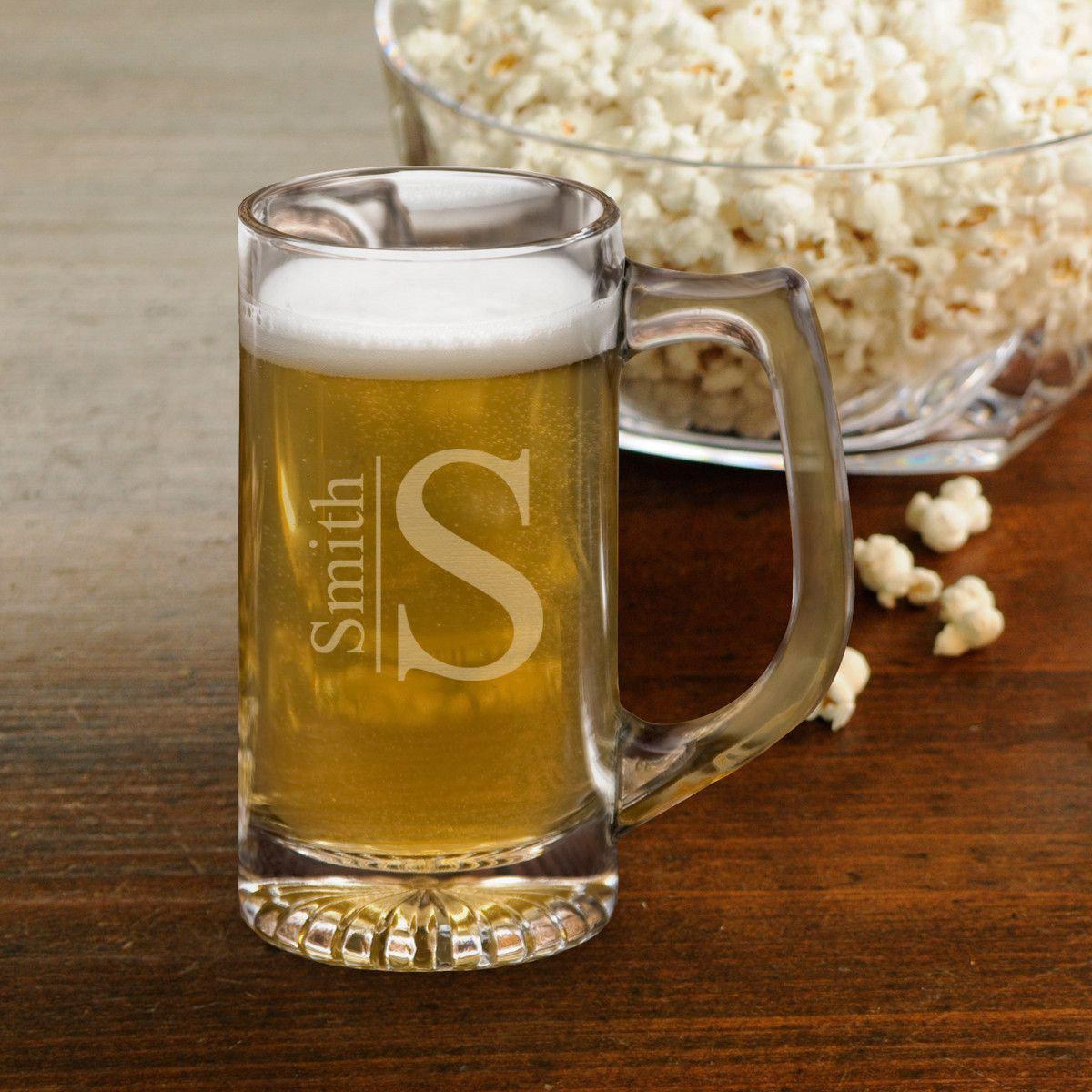 Beer Mugs - Sports Mug - Monogram - 12 oz.