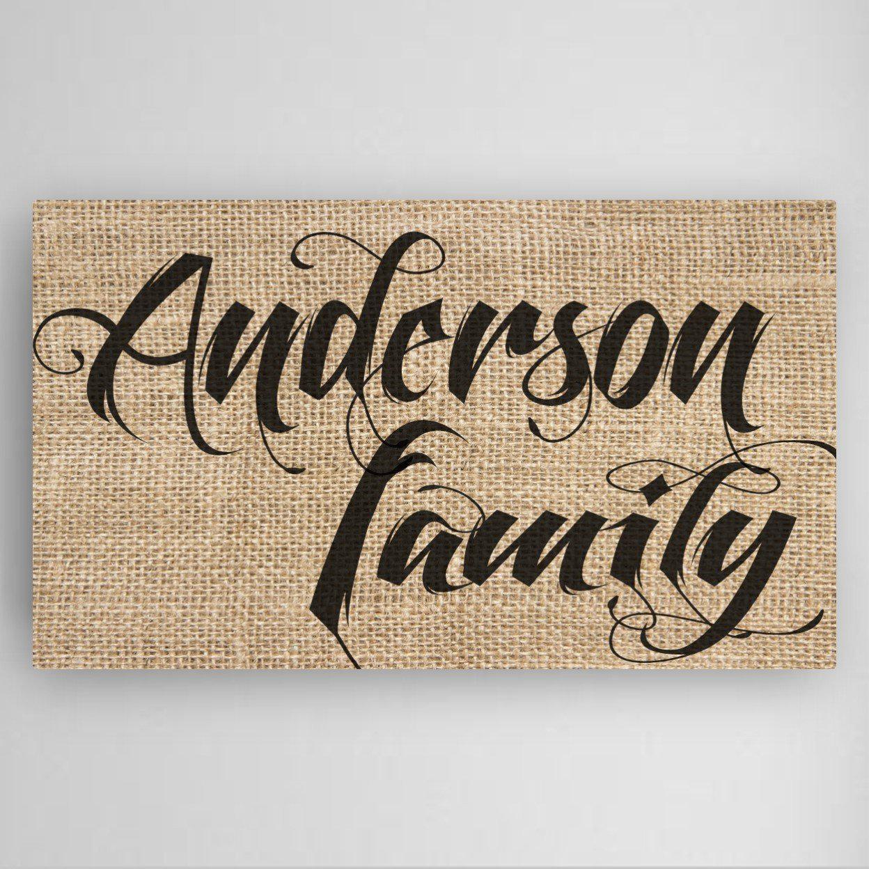 Family Name Canvas Sign