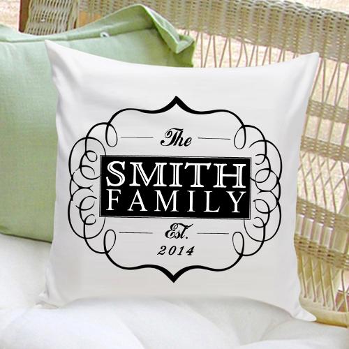 Family Throw Pillow - Classic Black