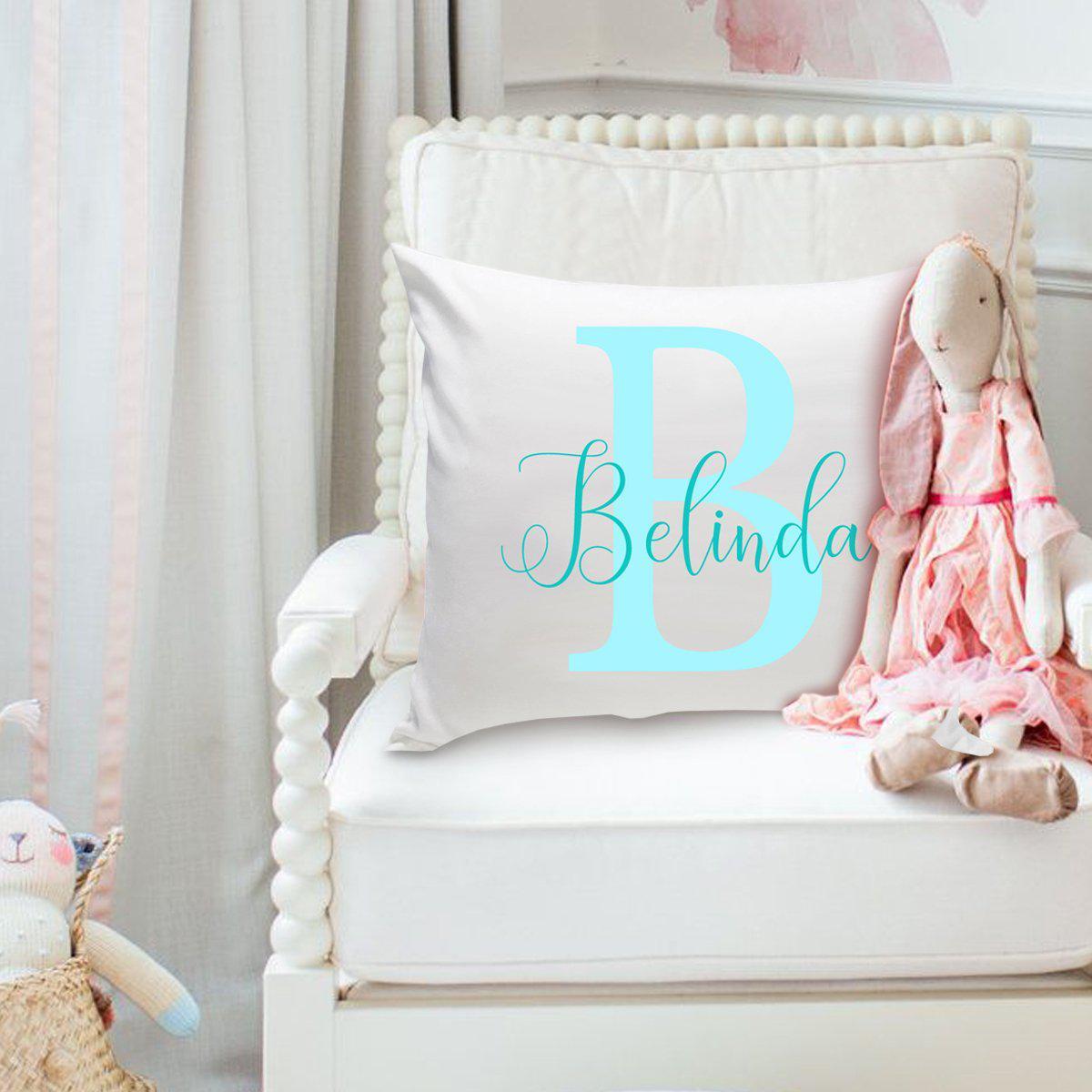 Girls Name Personalized Throw Pillow - Two Tone