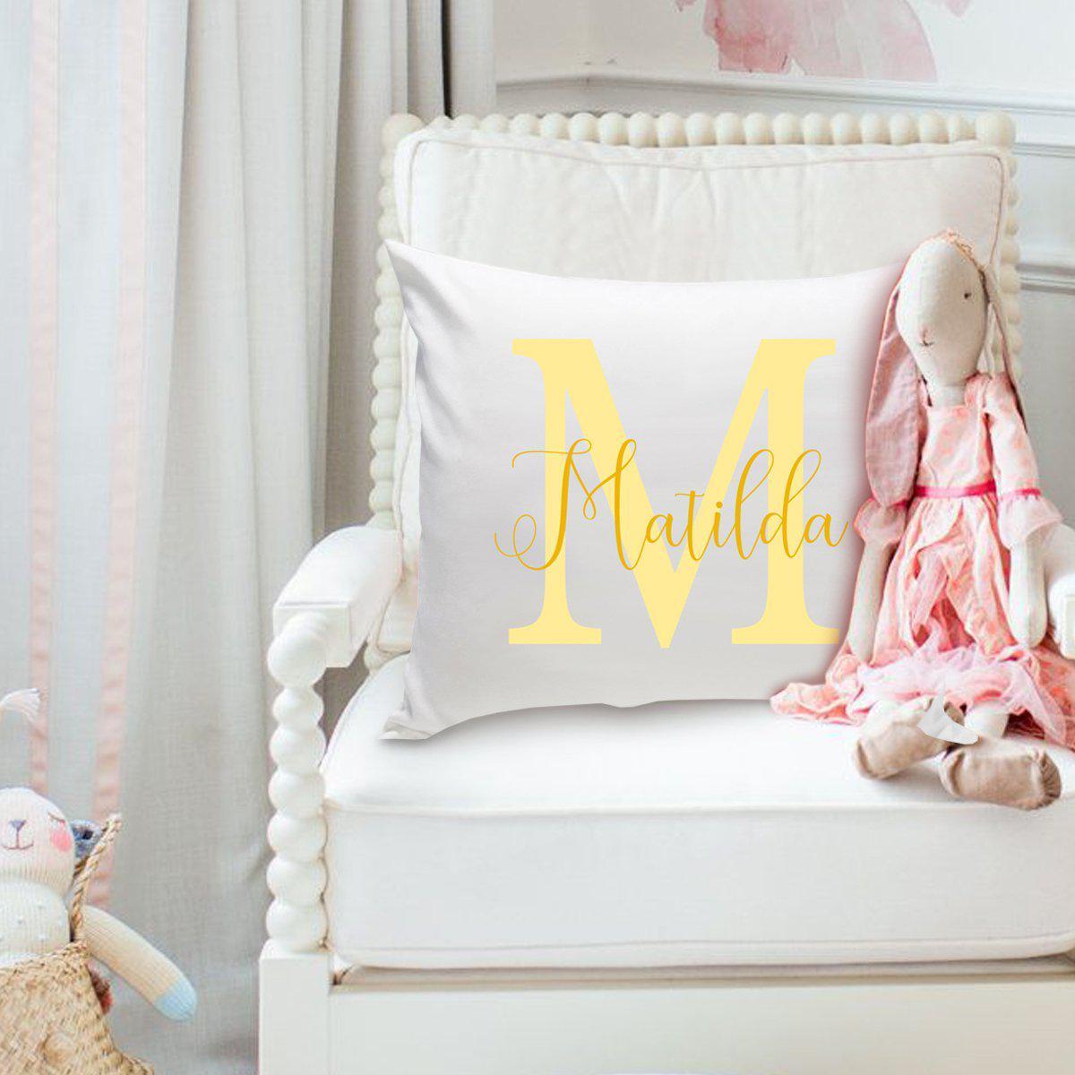 Girls Name Personalized Throw Pillow - Two Tone